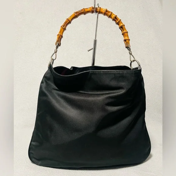 Gucci Bamboo Nylon/ Patented Leather Shoulder Bag - Picture 15 of 15